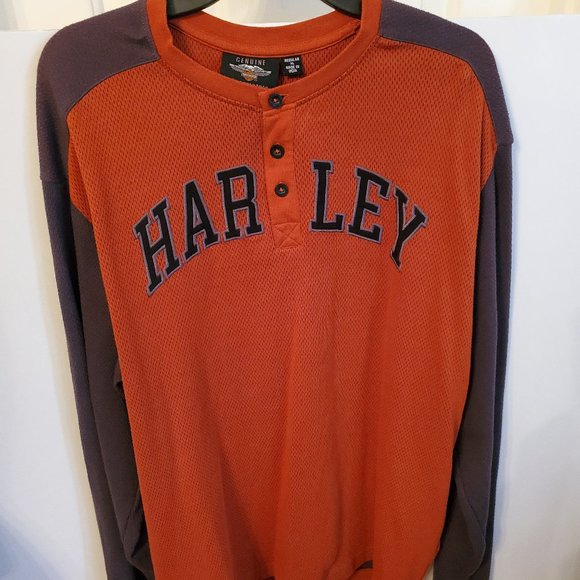 Harley Davidson Henley style long sleeve shirt. Size XL. - Picture 2 of 16